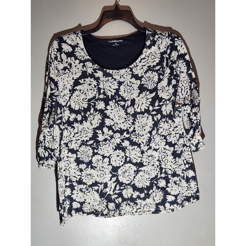 croft and barrow womens tops 2x